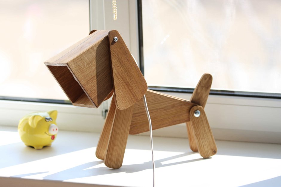 Светильник собака из фанеры