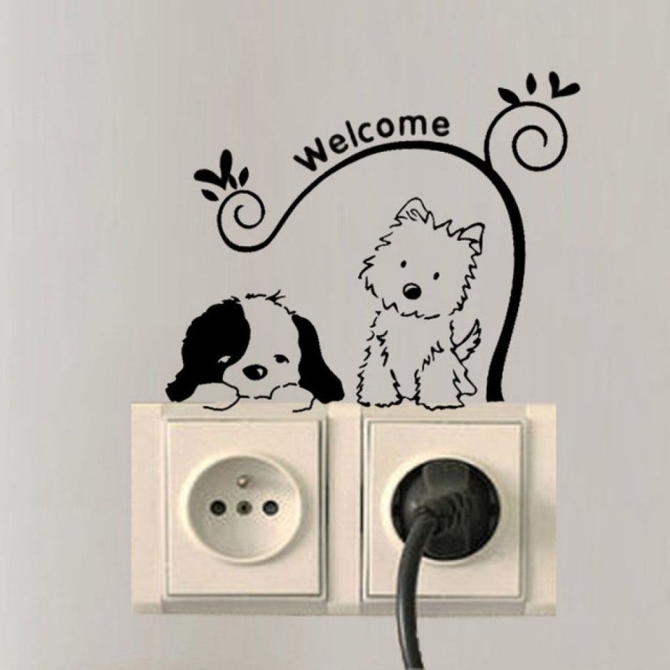 Наклейки на выключатели и розетки