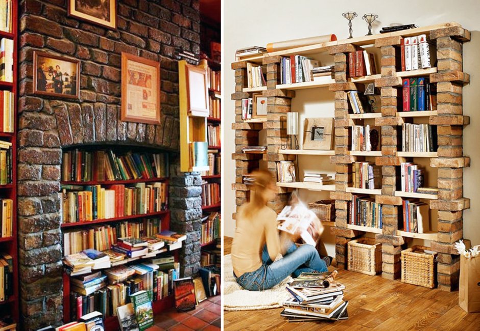 Полка из кирпича