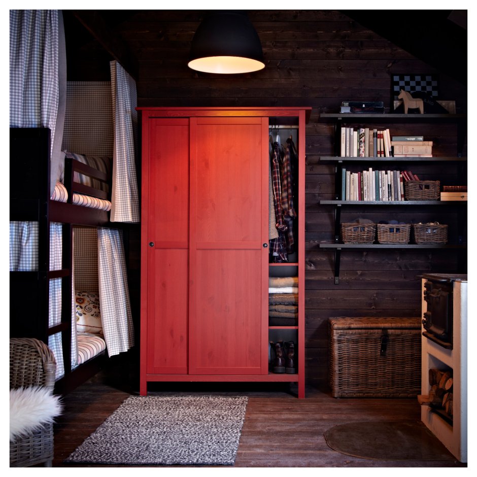 ХЕМНЭС гардероб с 2 раздвижными