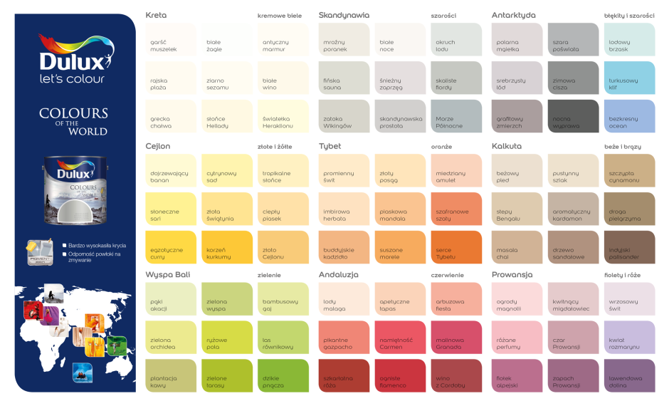 Цветовая палитра красок Dulux