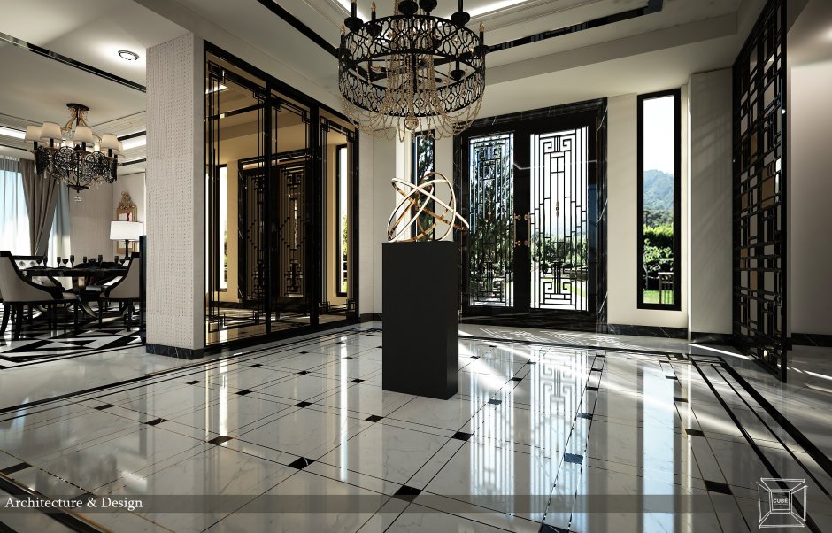 Холл с мраморным полом