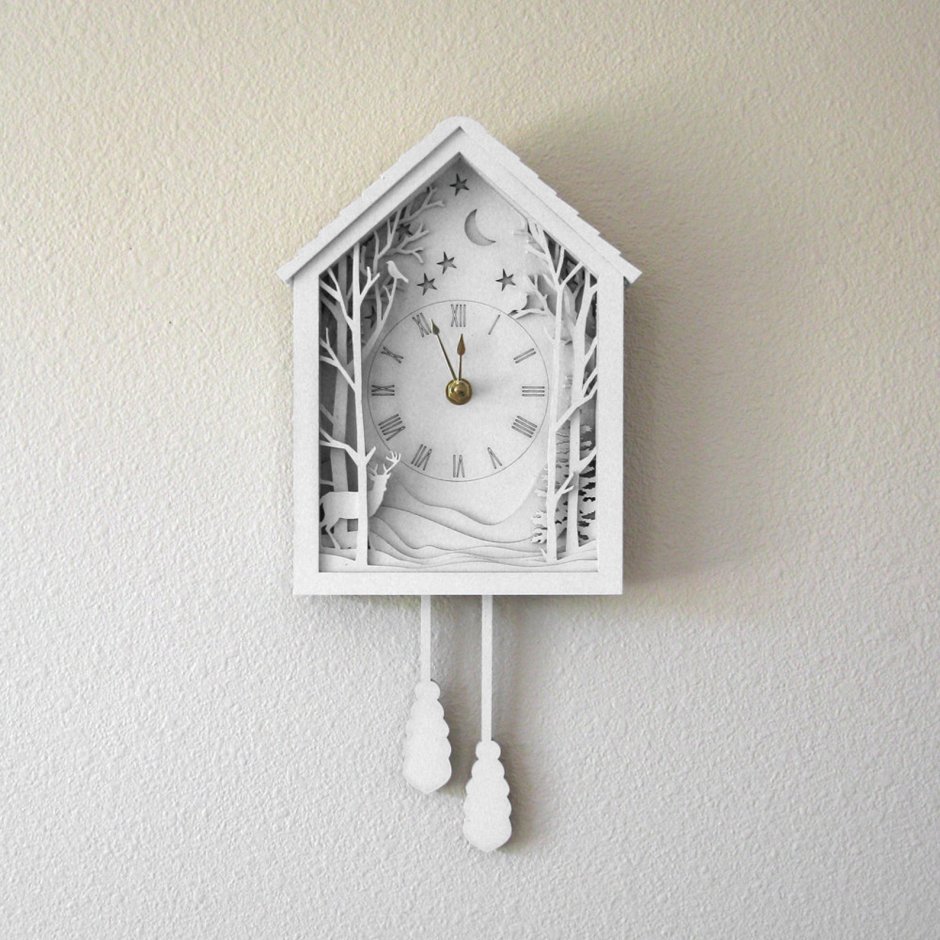 Часы домик из фанеры