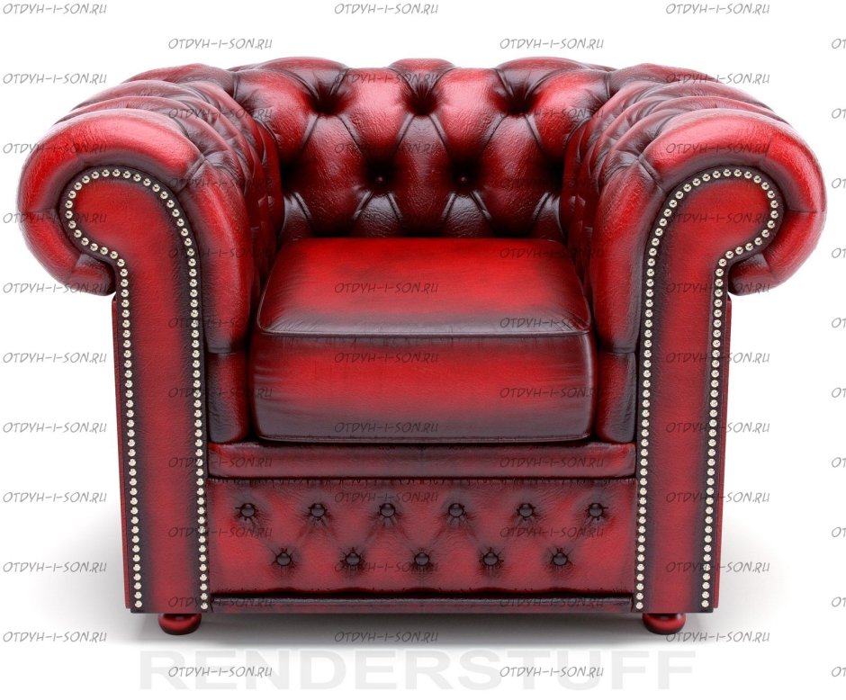 Кресла Честер кожаные красный