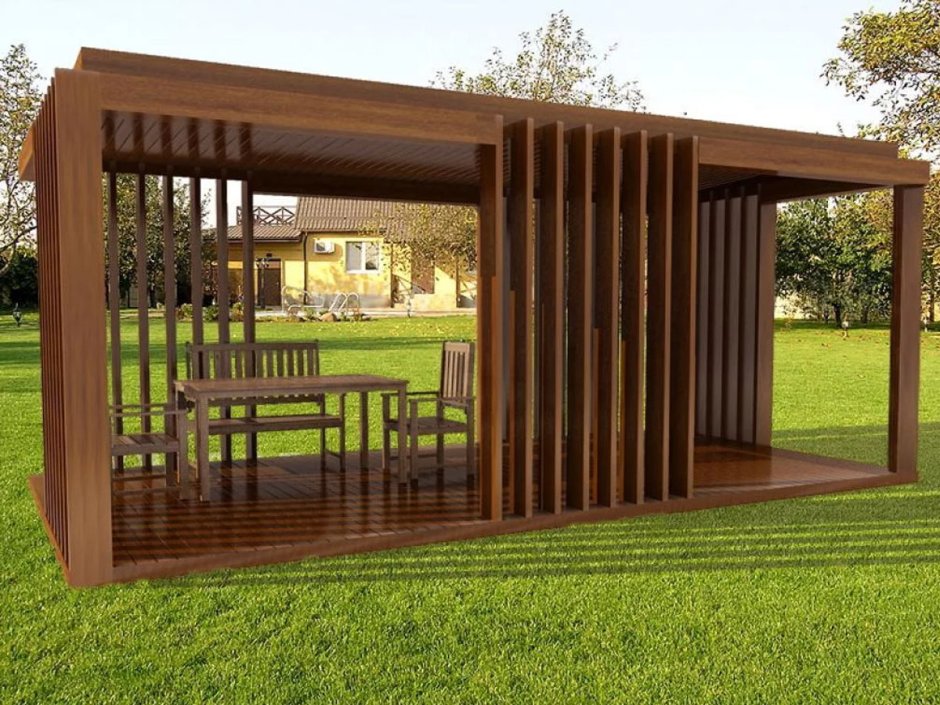 Современные деревянные беседки