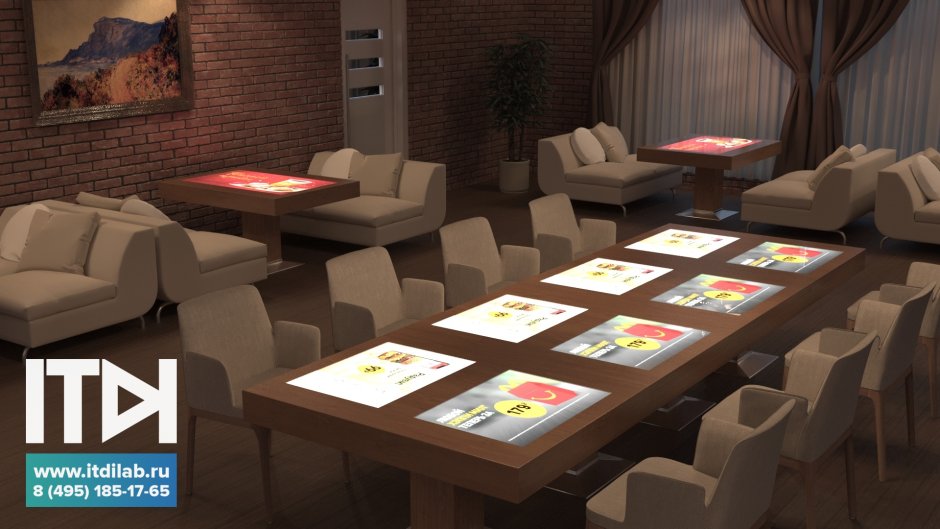 Интерактивный стол в ресторане