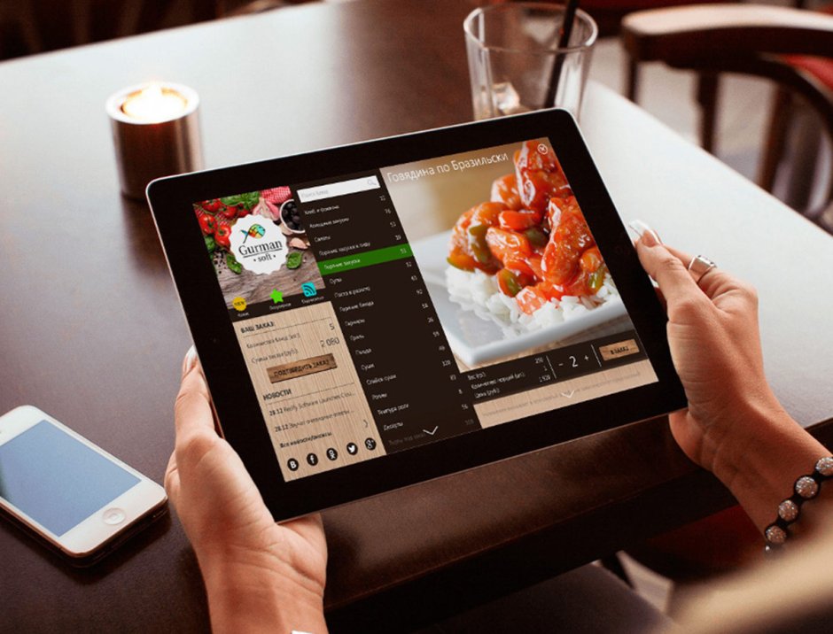 Интерактивный стол в ресторане