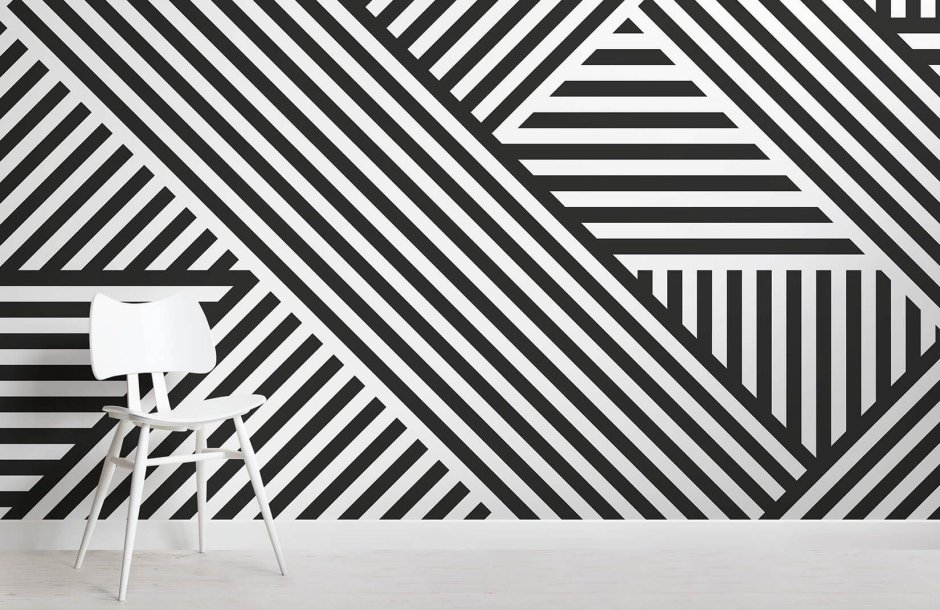 Геометрические полоски на стене