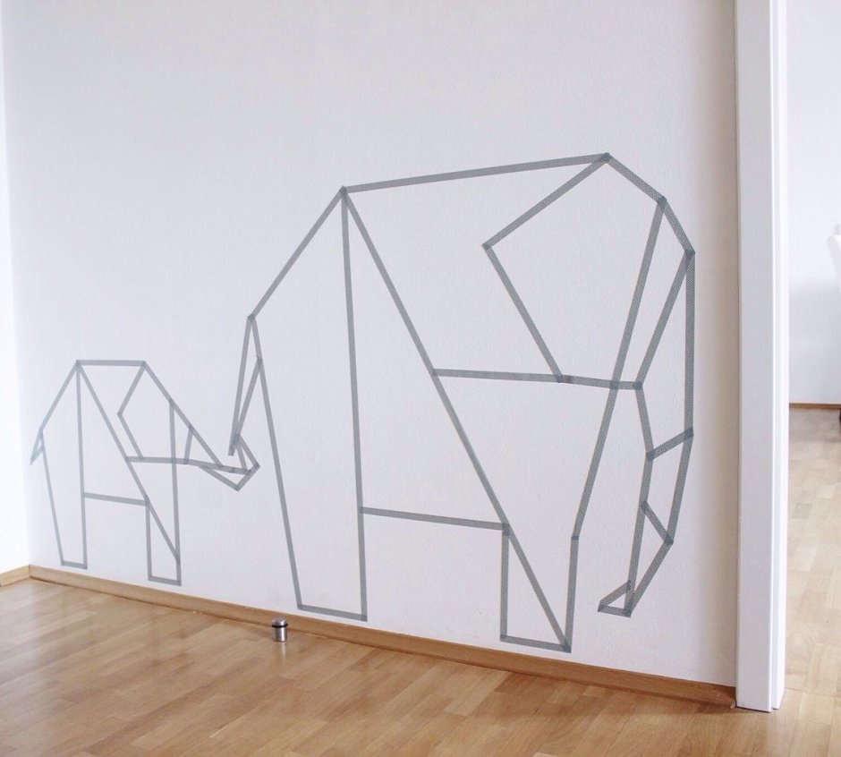 Рисунок на стене геометрические фигуры