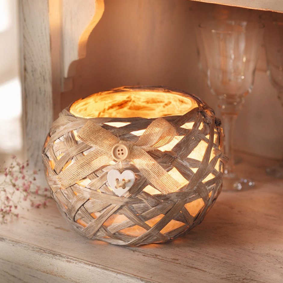 Плетеный подсвечник