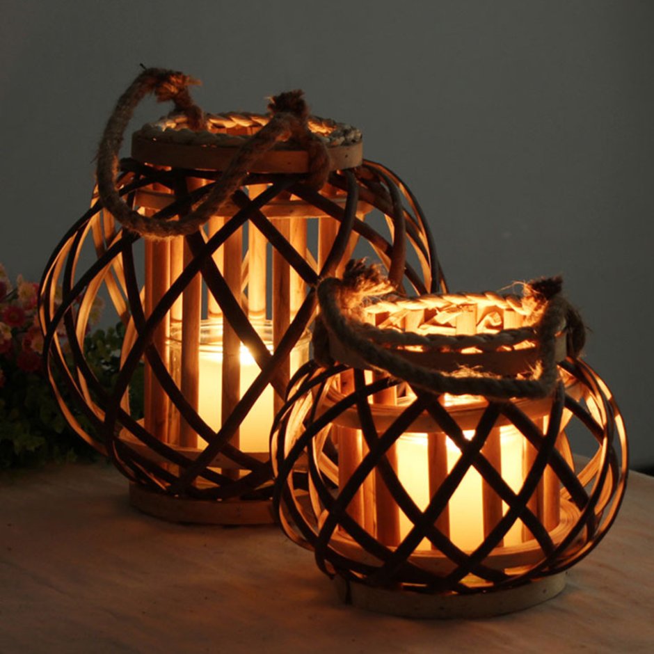 Плетеный подсвечник
