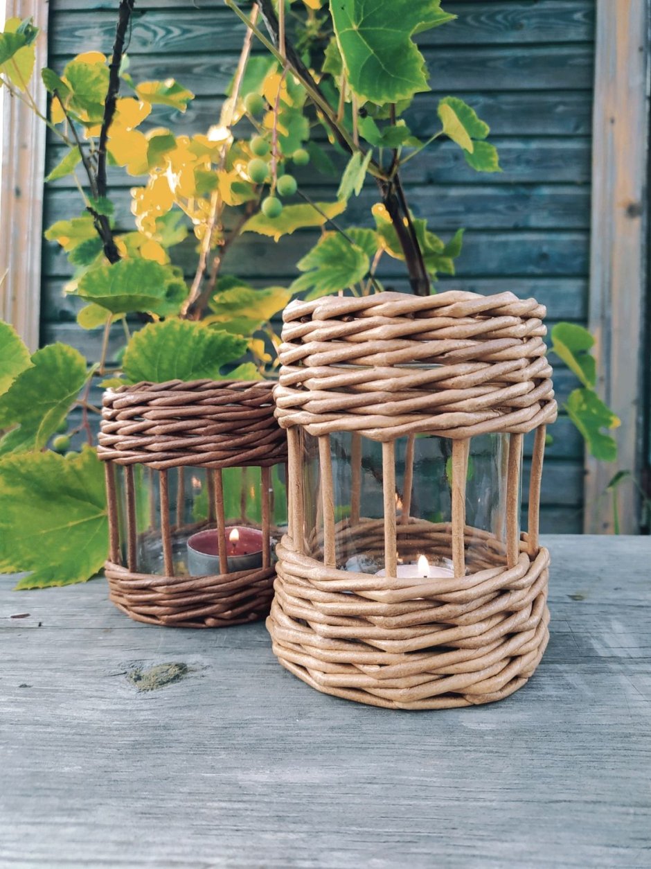 Подсвечник плетеный фонарь