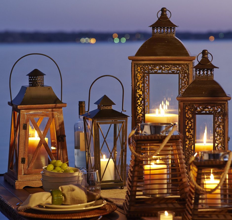 Плетеный подсвечник для дачи