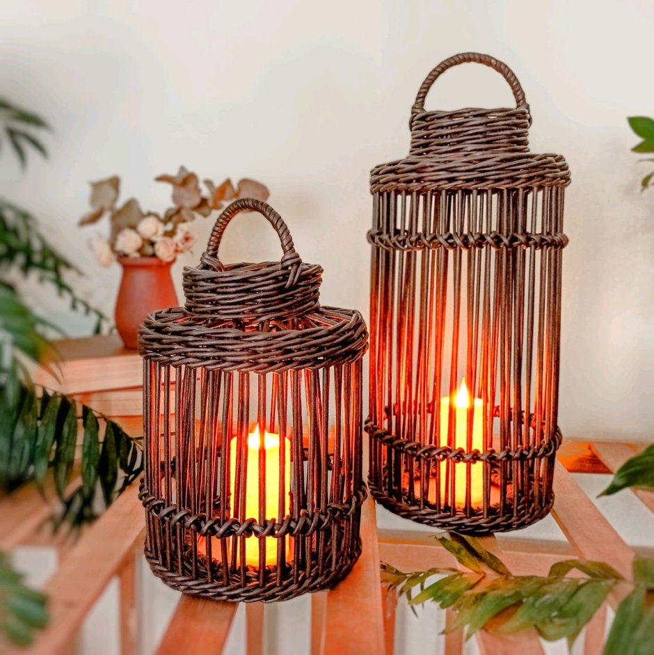 Фонарь плетеный для свечи