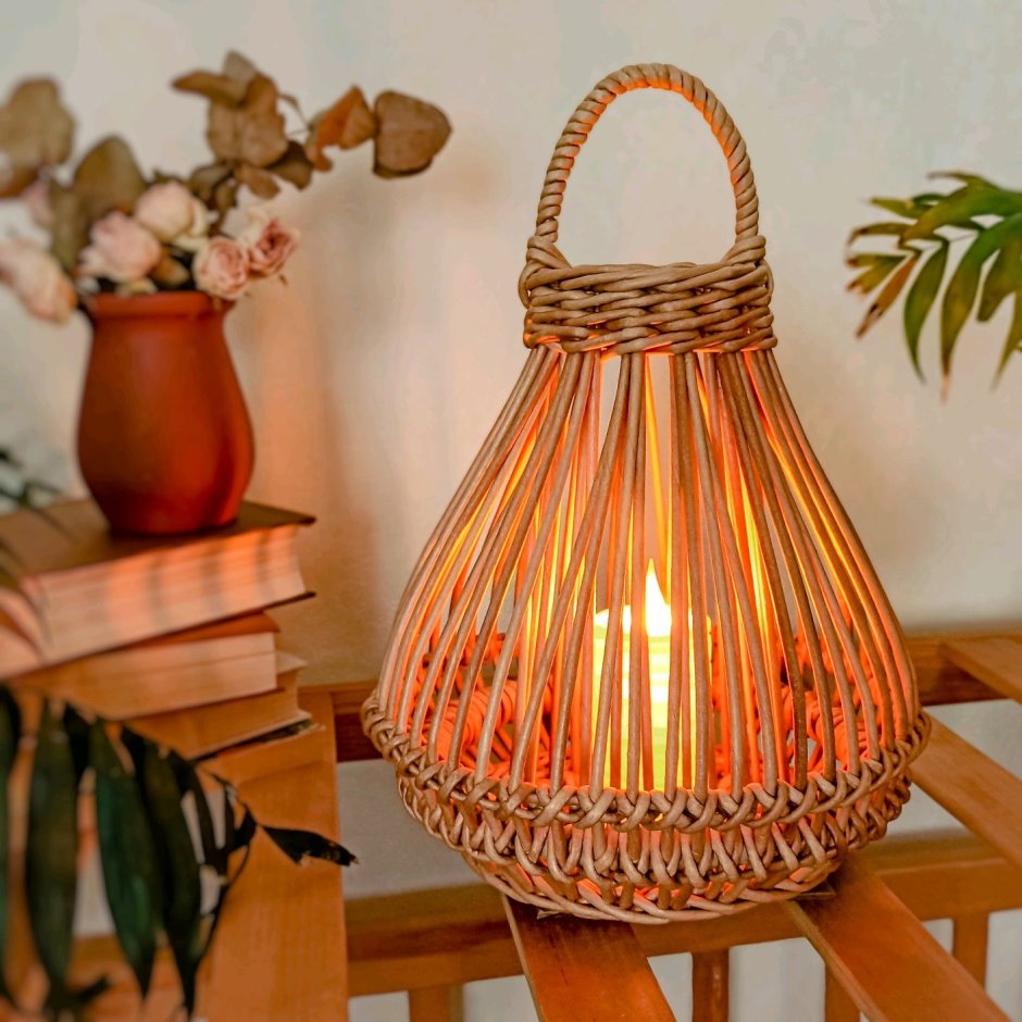 Плетеный абажур