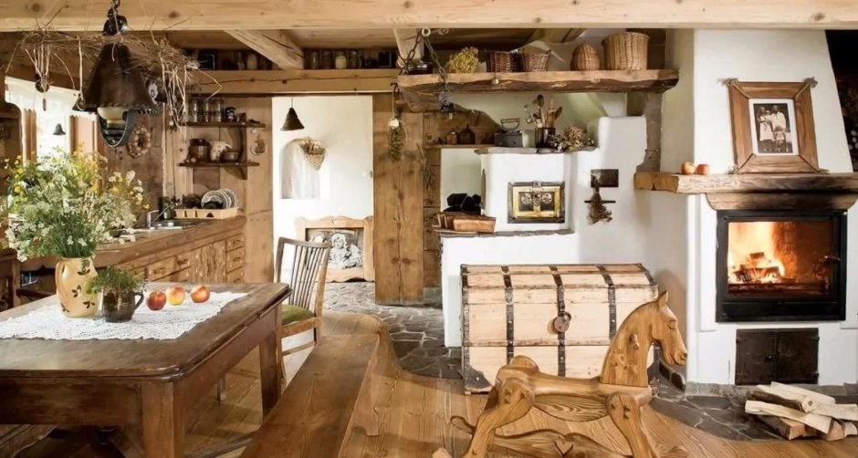 Кухня в стиле русской избы