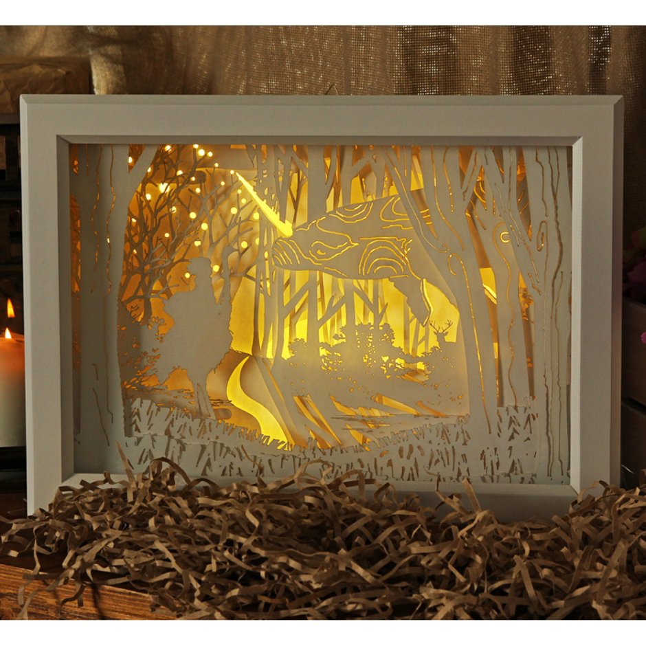 Деревянное панно с подсветкой