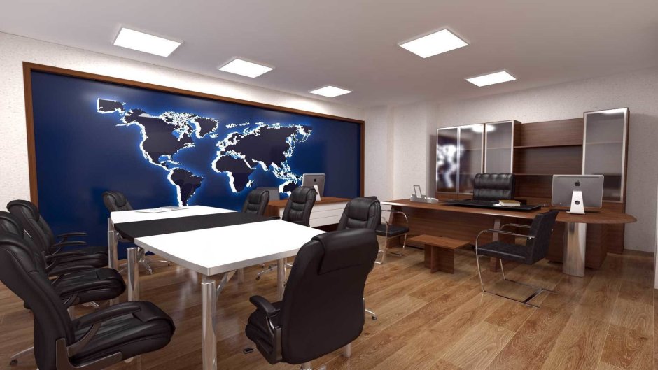 Светло серые стены в офисе