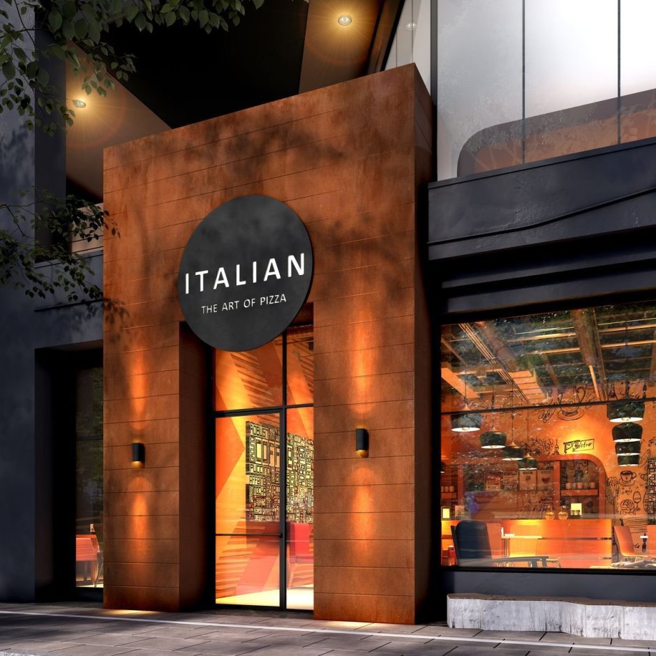 Фасады ресторанов в современном стиле