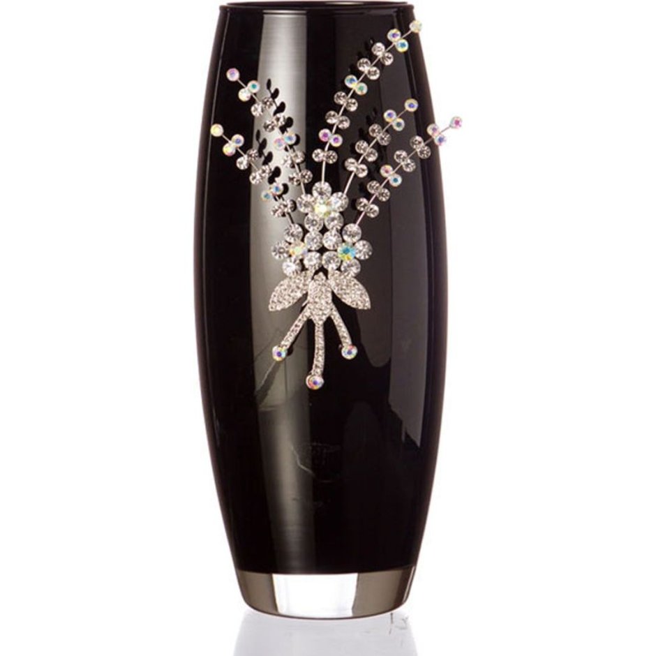 Черная ваза со стразами