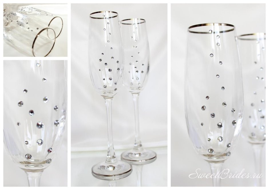Бокалы украшенные бусинами