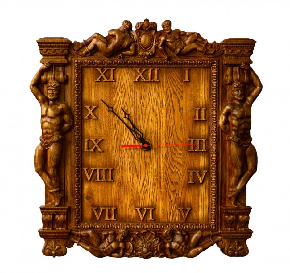 Часы в деревянной оправе настенные