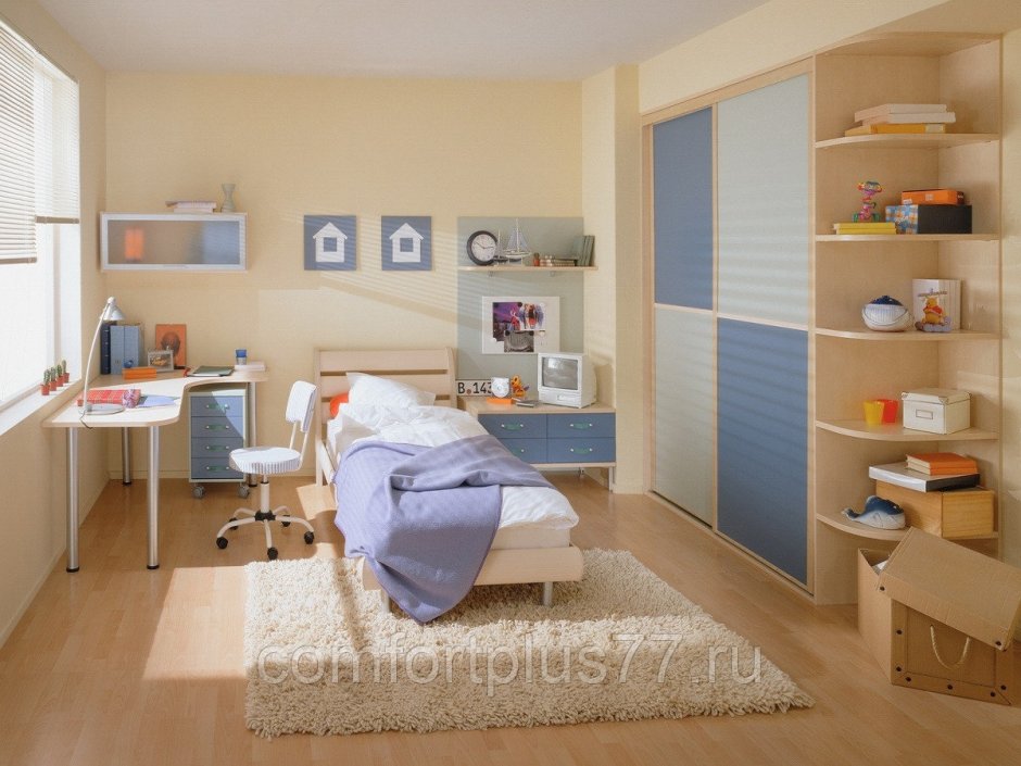 Интерьер небольшой детской комнаты для мальчика