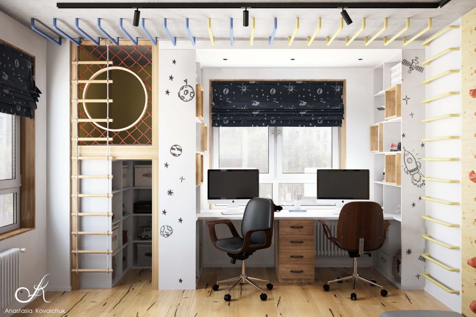 Проект детской комнаты 14 кв.м