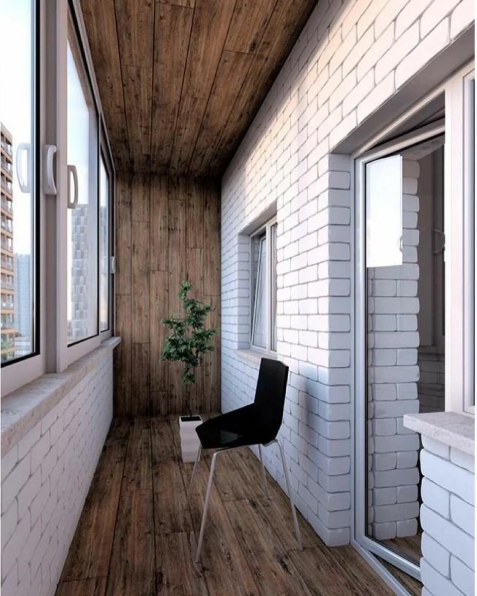 Декоративный кирпич для внутренней отделки балкона