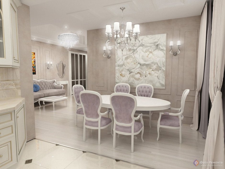 Декор стен на кухне Неоклассика