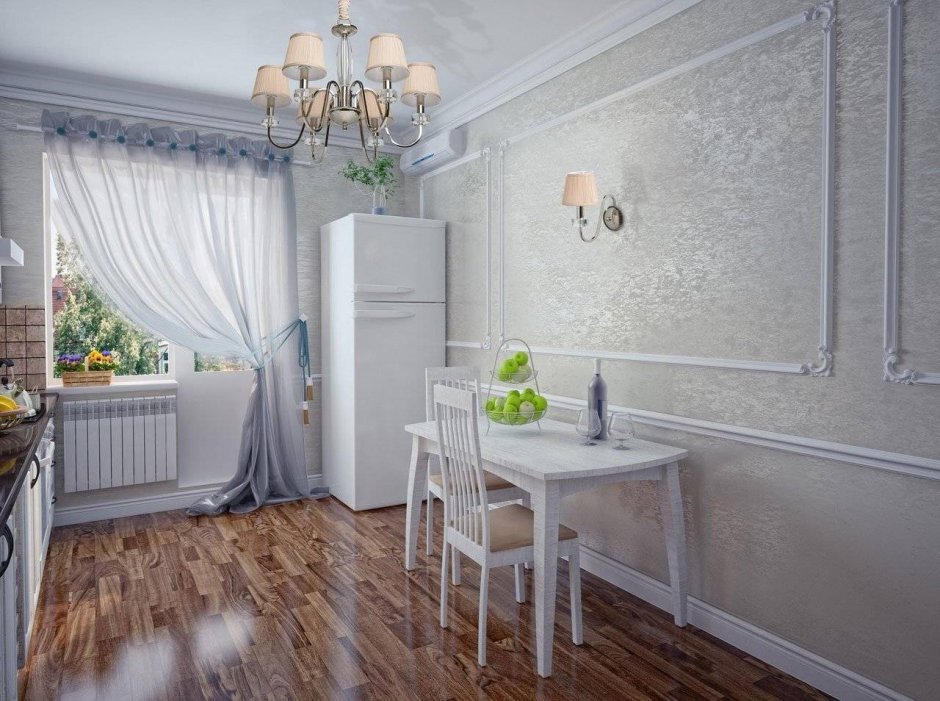 Молдинги в интерьере кухни