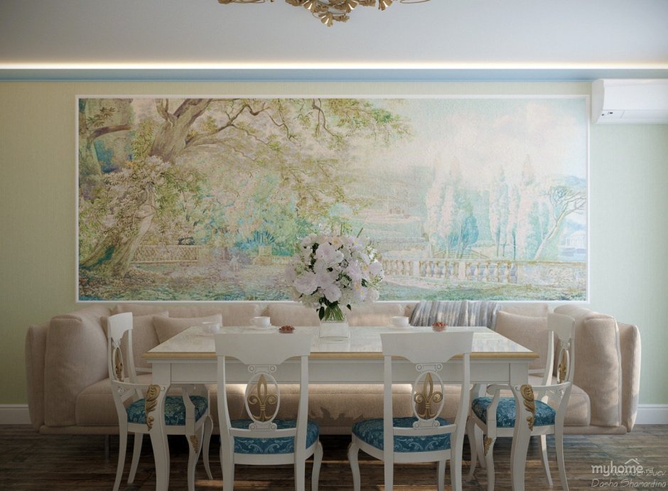 Кухня гостиная Неоклассика 2022