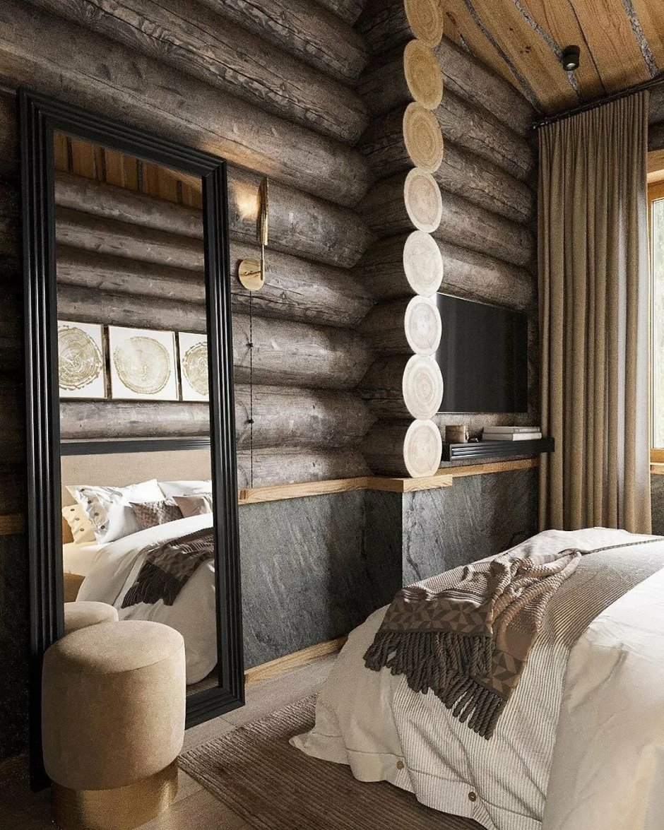 Дом из бревна интерьер