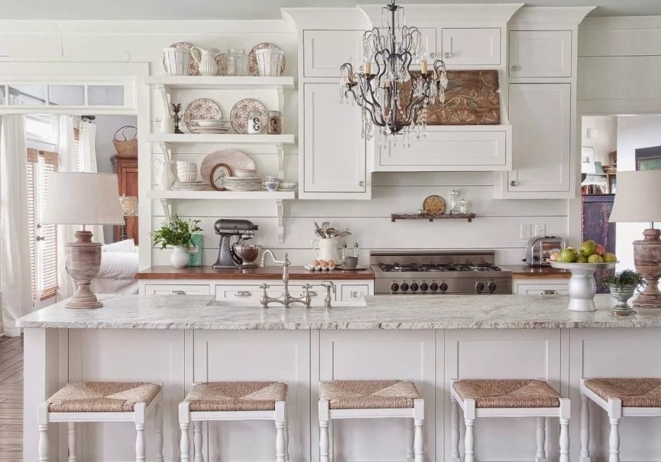 Кухня 10кв.м. с балконом в стиле Прованс