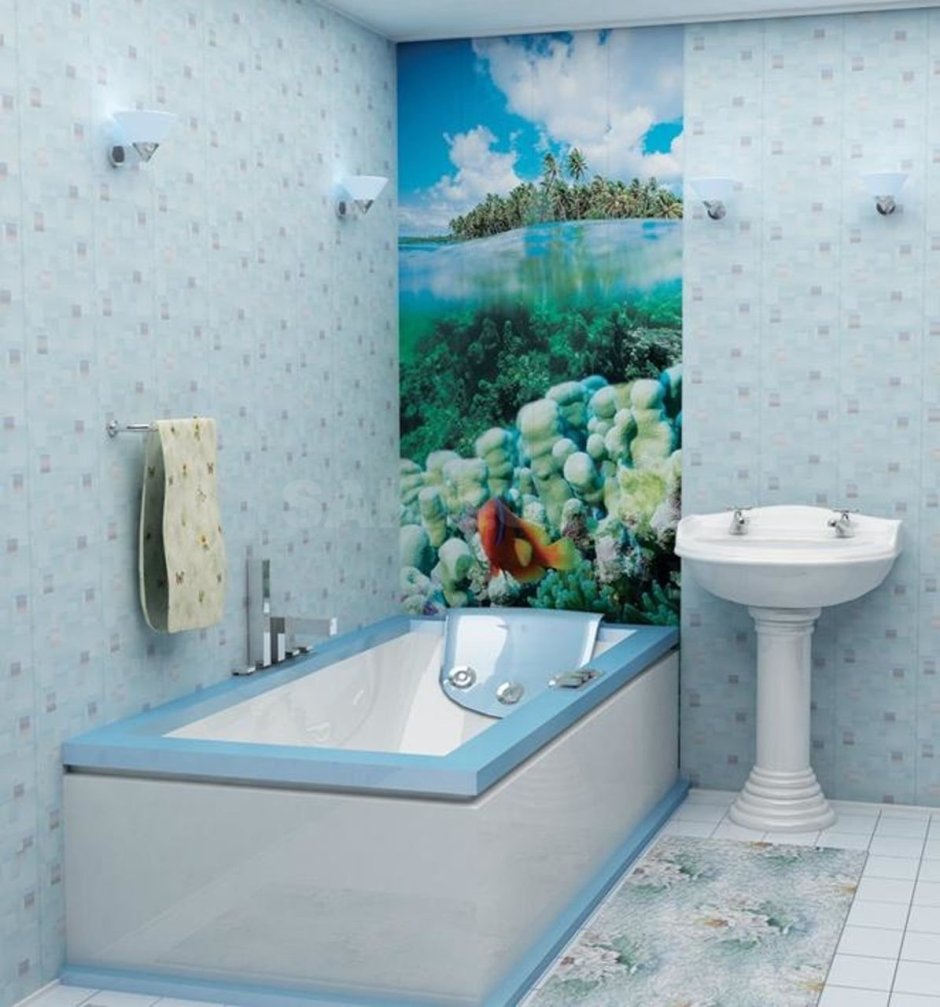 Панели ПВХ novita фриз 3d Крокус лазурь добор 2700х250х9 мм