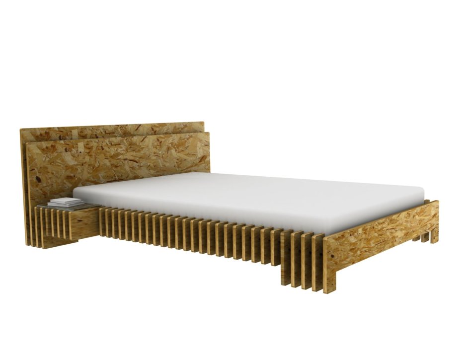 Кровать из слэба дерева лофт