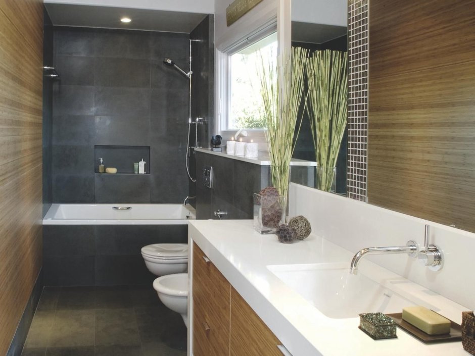 Современная ванная 5 кв с окном