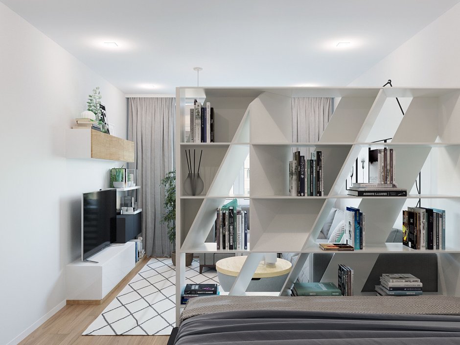 Стеллаж для зонирования комнаты