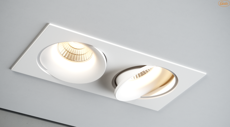 ITALLINE de 2002 White двойной точечный светильник встраиваемый