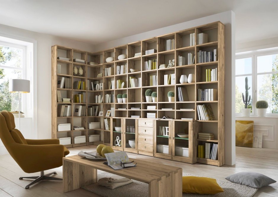 Красивые книжные шкафы и полки