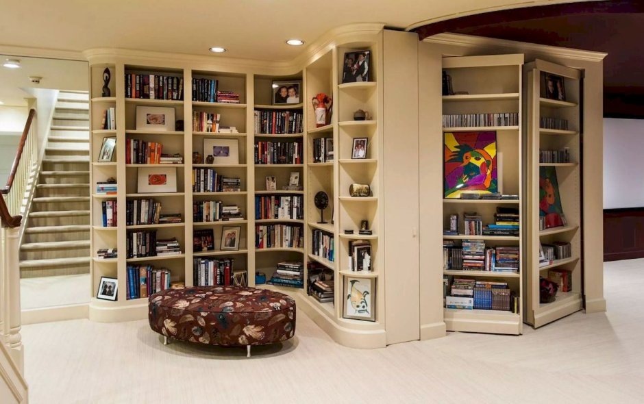 Угловой стеллаж для библиотеки