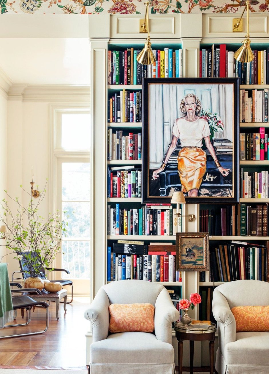 Интерьер с книжными полками