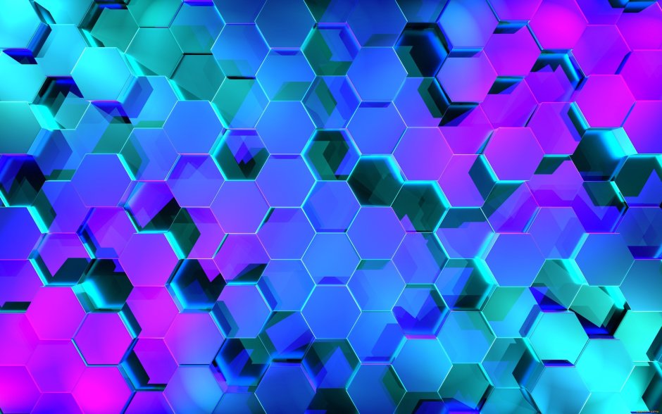 Обои Hexagon Neon