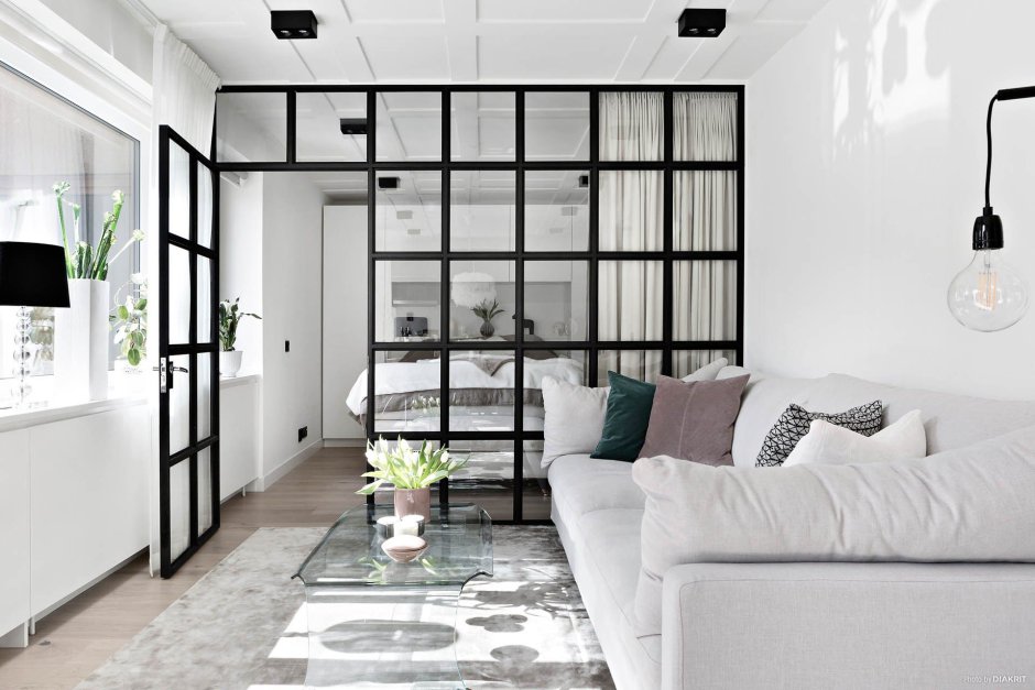 Стеклянная перегородка Скандинавский стиль