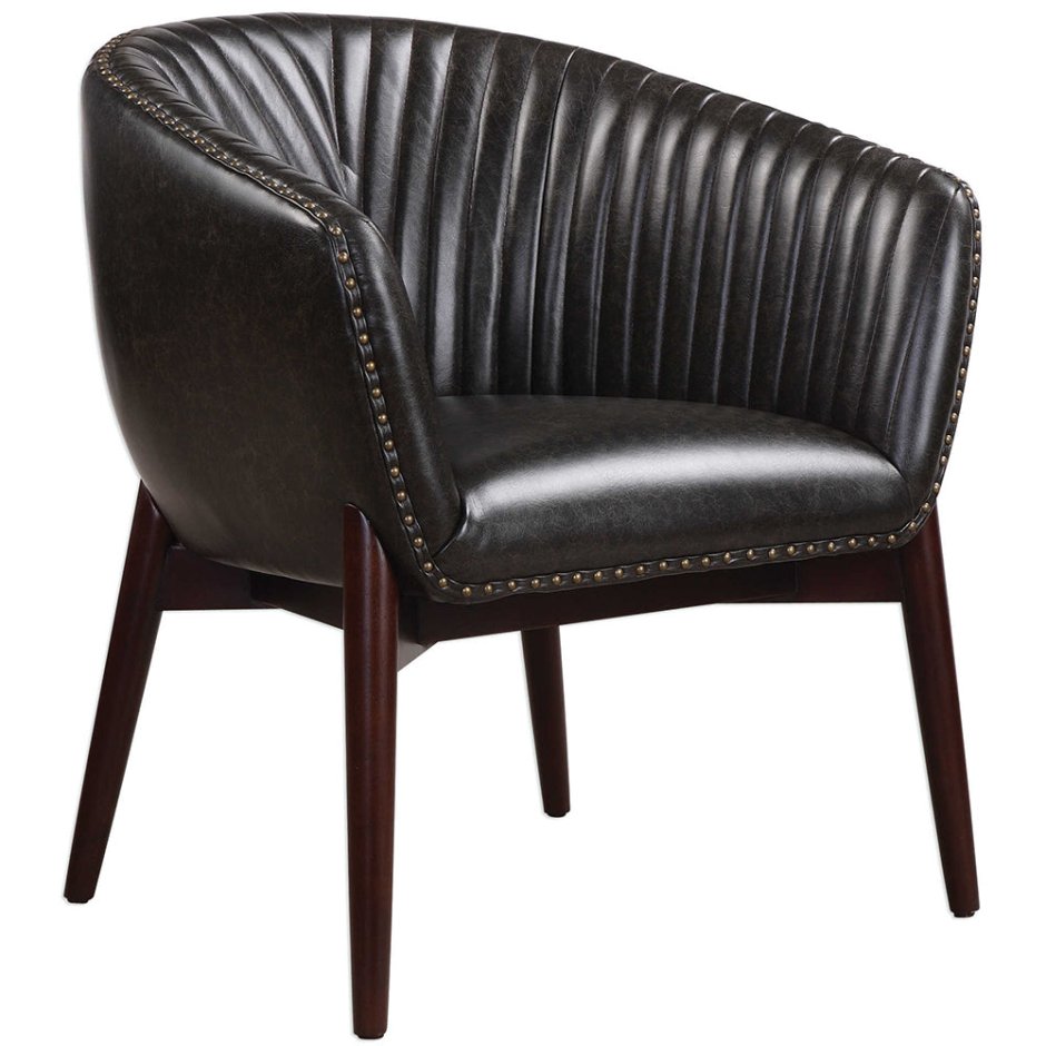 Faux Leather Accent Chair