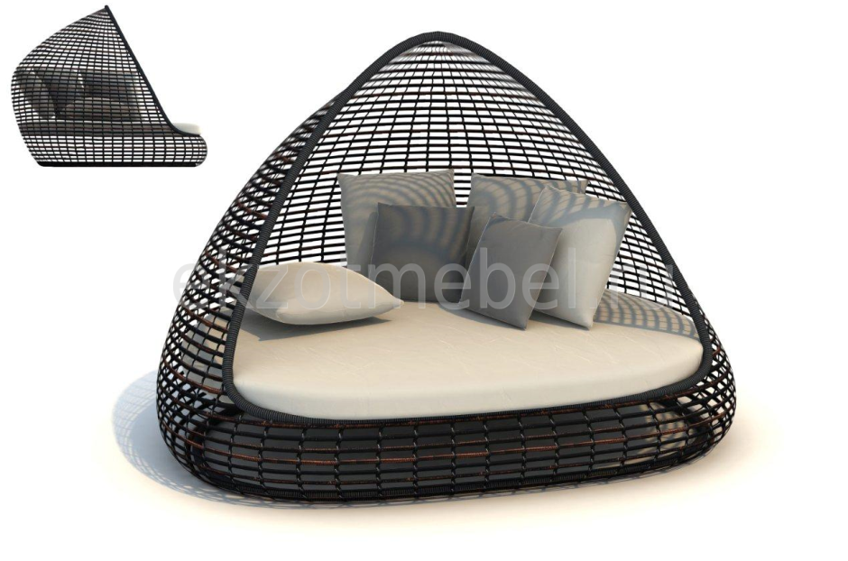 Круглый плетеный диван