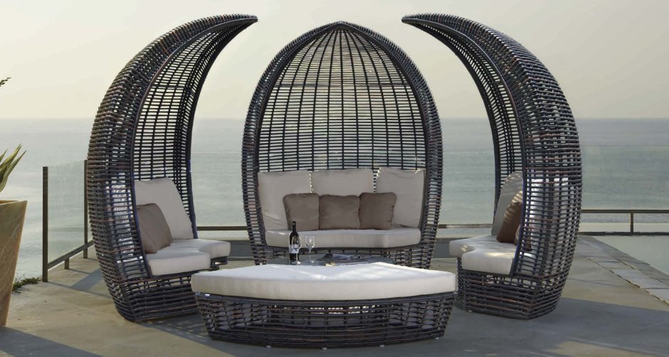 Кровать Lewistown из искусственного ротанга с крышей 215х198см