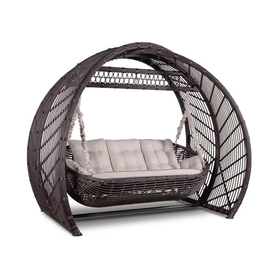 Круглый ротанговый диван