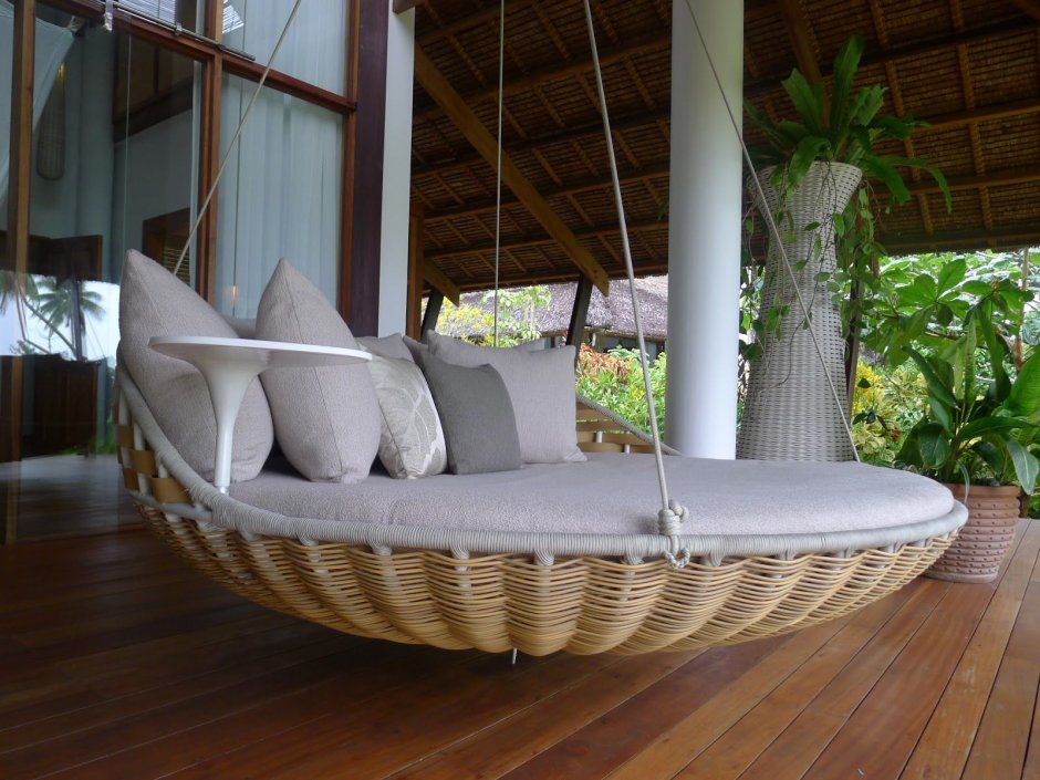 СЛФА круглая с крышей ротанг