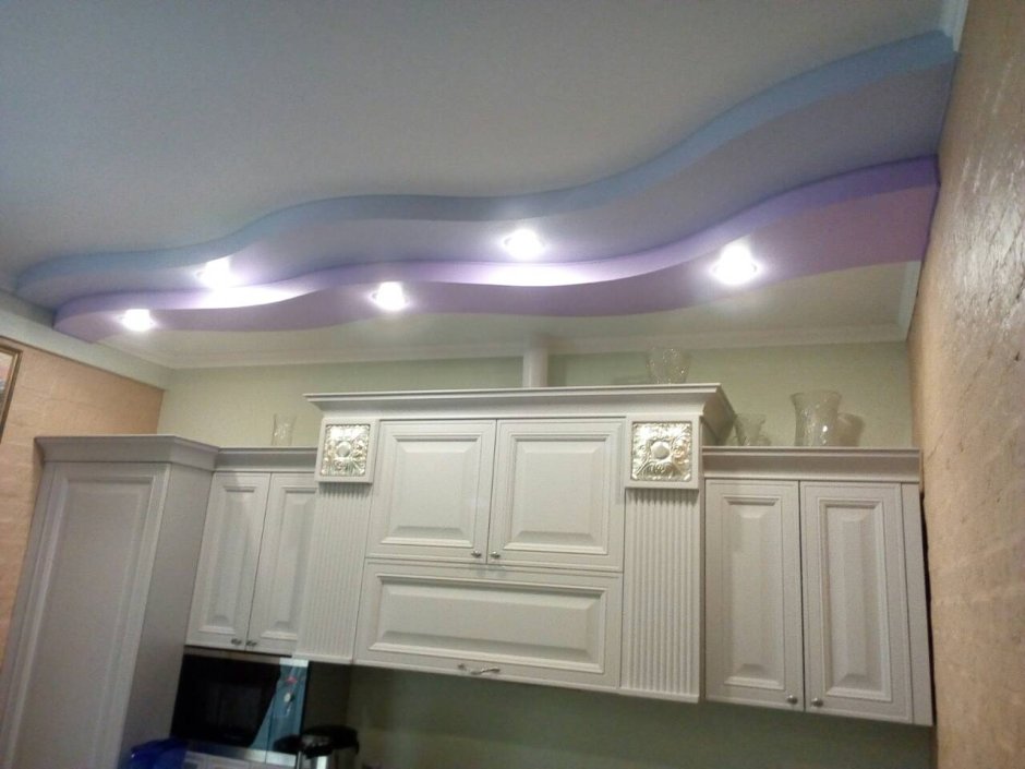 Потолок гипсокартон кухня